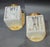 Art Deco Vintage Art Deco Light Old Lamp Wall Sconces Fixture Brass & Exit Frosted Cube Glass Shade Lamp Ship Light - a Pair For Sale - Image 3 of 5