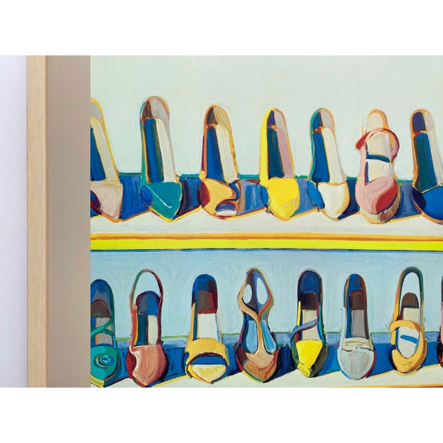 Wayne Thiebaud Vintage 1981 Pop Art Lithograph Print Framed Museum Exhibition Poster " Shoe Rows " 1975 For Sale In Kansas City - Image 6 of 12