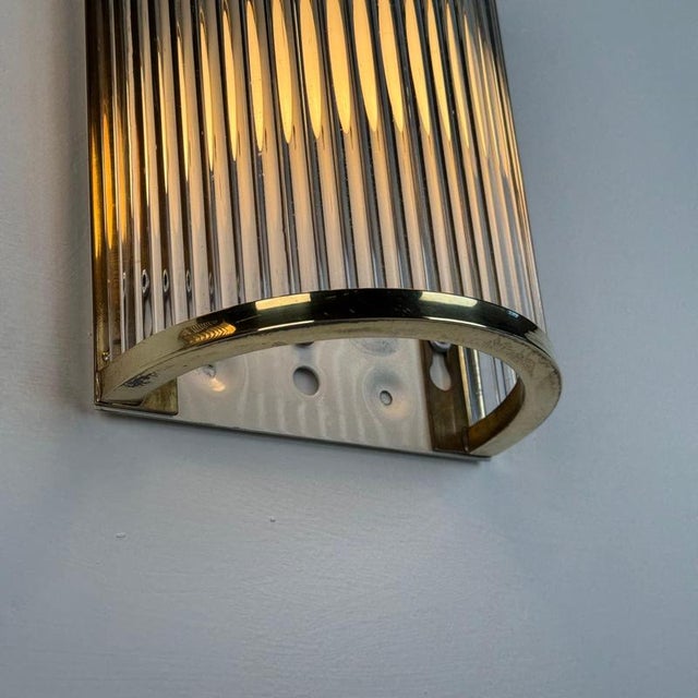 Art Deco Style Murano Glass and Brass Wall Sconces attributed to De Majo, 1970s, Set of 2 For Sale - Image 15 of 16