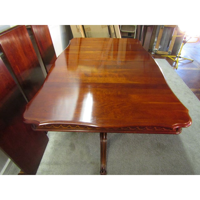 1990s Pennsylvania House Solid Cherry Chippendale Style Dining Table For Sale - Image 5 of 12