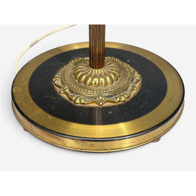 1950s Swedish Modern, Dual Head Floor Lamp, Reeded Brass, Sweden For Sale - Image 10 of 11