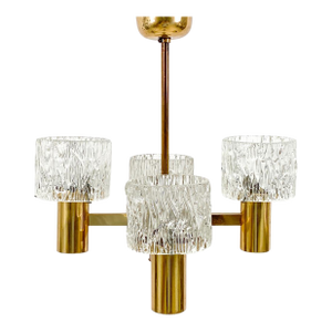 1950's Swedish Pendant Light and Two Sconces by Carl Fagerlund for Orrefors- A Three Piece Set