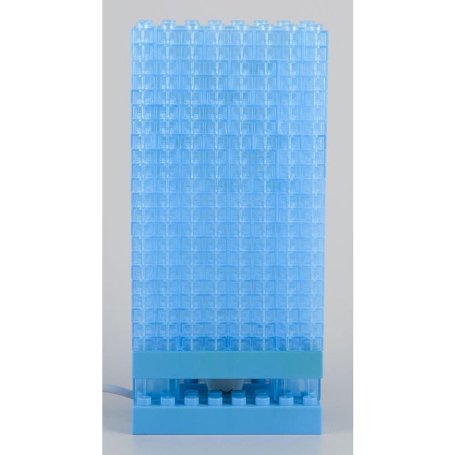 Scandinavian Table Lamp in Light Blue Plastic, Late 20th Century For Sale - Image 3 of 8