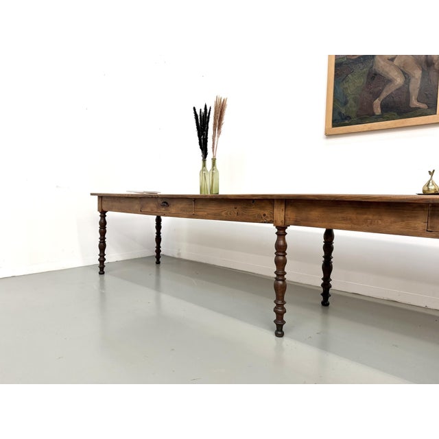 Farmhouse Table in Pine, 1900s For Sale - Image 4 of 18