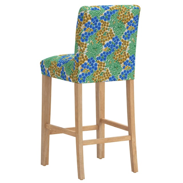 Cloth & Company Chelsea Bar Stool in Blue Citrine Loiret For Sale - Image 4 of 8