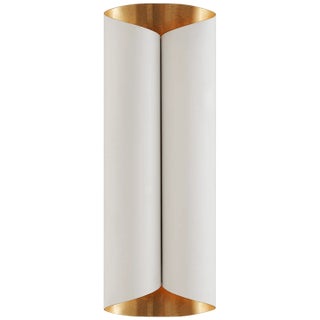 AERIN for Visual Comfort Signature Selfoss Large Sconce in Plaster White & Gild For Sale