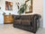 Chesterfield Two-Seater Club Sofa in Brown, Austria For Sale - Image 3 of 14
