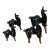 20 Th C Blown Glass Llamas Figurines Family With Mirrored Stand For Sale