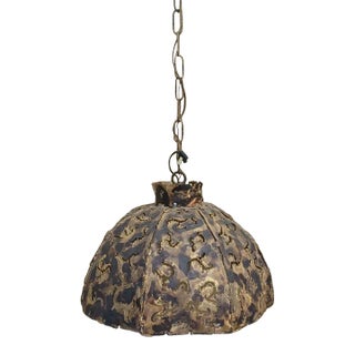 Mid Century Brutalist Torch Cut Pendant Lamp For Sale