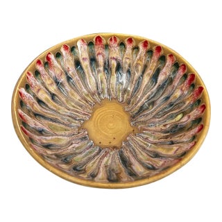 1970s Peacock Ceramic Mid Century Bowl For Sale