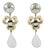 Cilea Paris Dangle White and Silver Glitter Resin Clip Earrings For Sale