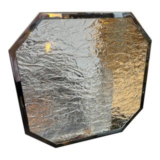 1980s Modernist Ice Lucite and Silver Plated Italian Tray by Ulderico Cavinato For Sale