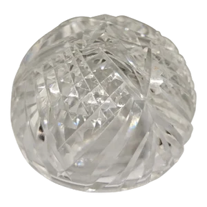 Vintage Waterford Cut Crystal Hollow Dome Paperweight, 2 1/4"