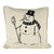 Snowman With Broom Linen Pillow For Sale
