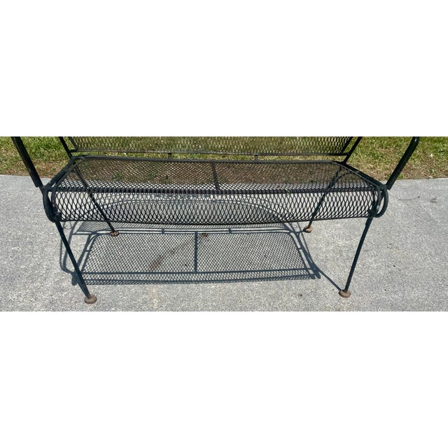 Metal Mid 20th Century Woodard Grapevine Barrel Back Wrought Iron Bench Loveseat Grape Pattern For Sale - Image 7 of 12