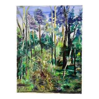 Forest Acrylic on Canvas Landscape From a Woodstock Studio For Sale