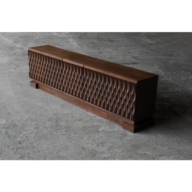 Niagara Sideboard in Stained Oak from Maison Aurora, Belgium, 1970s For Sale - Image 11 of 11