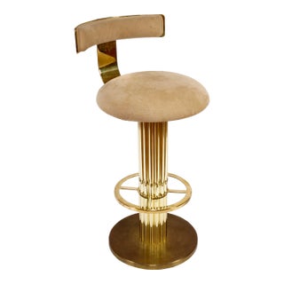 1980s Brass Bar Stool by Designs for Leisure For Sale