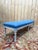 Louis XVI Kitchen Bench in Wood with Blue Fabric For Sale - Image 5 of 8