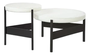 Alwa Two 5600WB Side Table with White Top and Black Base by Sebastian Herkner for Pulpo