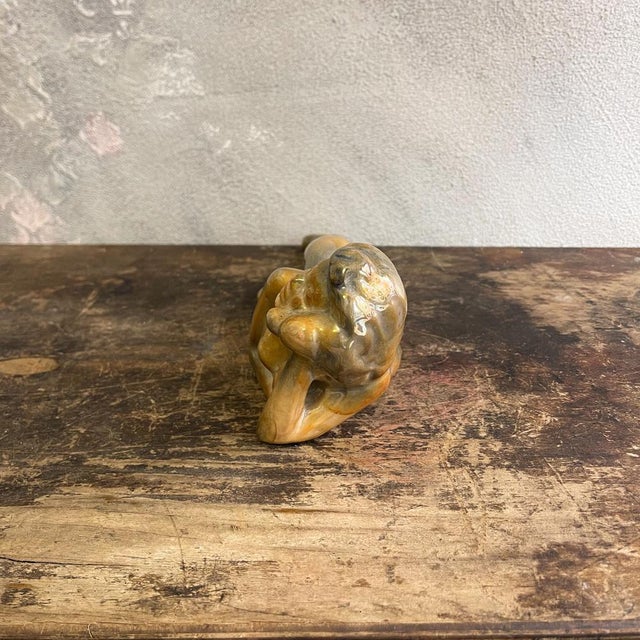 Art Deco Glazed Ceramic Shelf Figure of a Nude Female, 1930s For Sale - Image 13 of 18