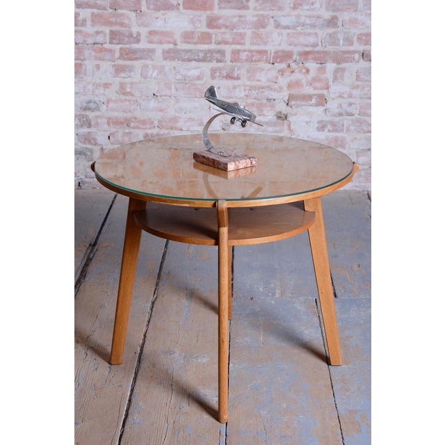 Mid-Century Coffee Table in Oak and Glass from JITONA Soběslav, Czech, 1950s For Sale - Image 12 of 13