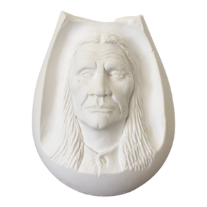 Native Indian Man Bust Plaster Sculpture by Dave Morrow