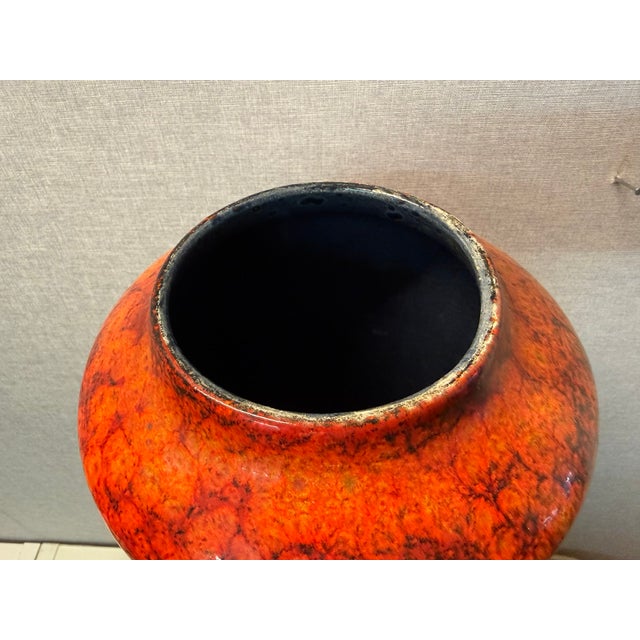 Vintage Fat Lava Vase in Orange from Scheurich, 1970s For Sale - Image 13 of 16