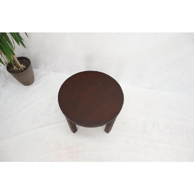 Mid-Century Modern Faux Bamboo Round Side Occasional Table For Sale - Image 10 of 13