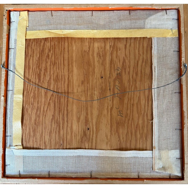 Vintage 1976 Needlepoint Sampler in Shades of Green With Original Gold Frame, Artist Signed For Sale - Image 11 of 12