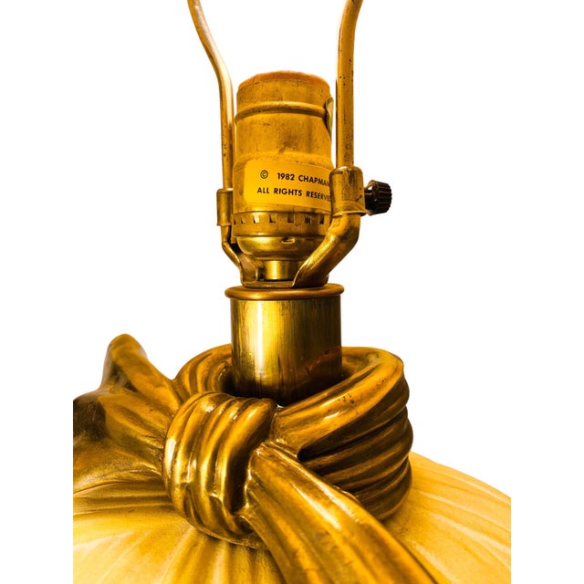 Metal 1982 Chapman Draped-Fabric Table Lamp For Sale - Image 7 of 11