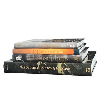 Decorative Books - Godiva Coffee Table Stack - 4 Black and Gold Books For Sale