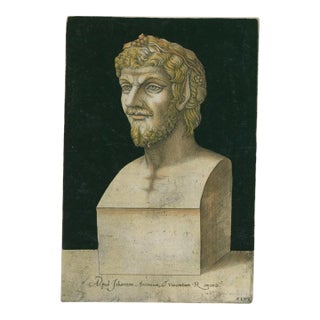 Classical Laurel-Crowned Bust – Lafreri Engraving, Rome, 1569 – Plate XLVI For Sale