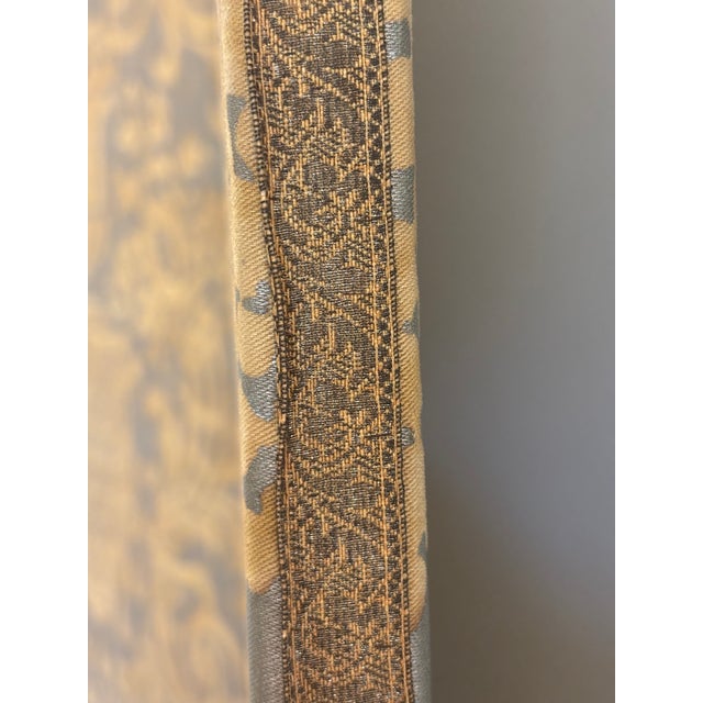 Wood Vintage Fortuny 'Carnavalet' Three Panel Double Sided Screen / Double Sided Room Divider For Sale - Image 7 of 18