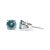 Contemporary 14K White Gold 1/2 Cttw Aqua Blue Diamond Screw-Back 4-Prong Classic Stud Earrings For Sale - Image 3 of 5