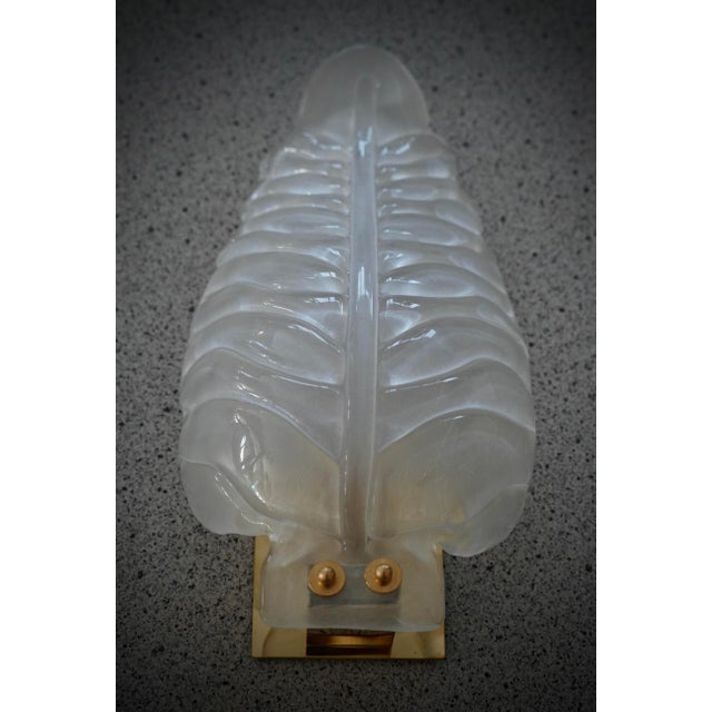 Gold Murano Art Glass Sandblasted Light White and Brass Wall Light and Sconces, 2000 For Sale - Image 8 of 11