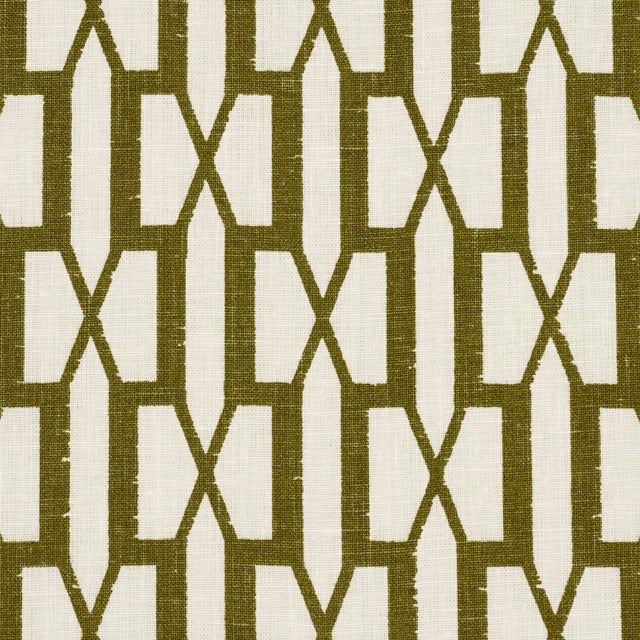 Schumacher Schumacher x Veere Greeney Belvedere Fabric In Olive For Sale - Image 4 of 5