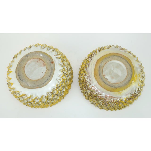 Currey & Company Ceramic Pottery Pineapple Canisters Centerpieces, a Pair For Sale In Atlanta - Image 6 of 9