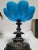 French Napoleon III Blue Opaline Glass Compotiere Table Centerpiece, 1890s For Sale - Image 6 of 11