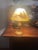 Metal 1920s Art Deco Reverse Painted Shade Original Gold Leaf Base Boudoir Lamp For Sale - Image 7 of 8
