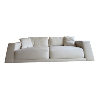 Rh Bella Sofa – Belgium Linen Basket Weave | White For Sale