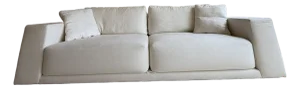 Rh Bella Sofa – Belgium Linen Basket Weave | White