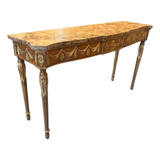 Late 20th Century John Widdicomb Neoclassical Giltwood & Granite Top Console Table For Sale