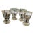 Mid 20th Century Hollywood Regency Atomic 22k Gold and Black Line Cordial Glasses. Set of 4 1.5 Oz For Sale
