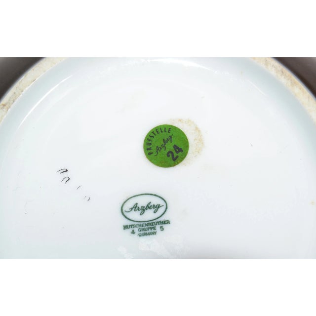 Black Bavaria Arzberg Hutschenreuther Glazed Porcelain Vase Black, Blue & White 1970s For Sale - Image 8 of 11