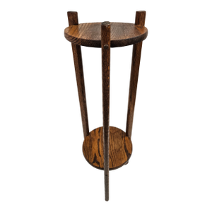 Tall Arts and Crafts Oak Plant Stand