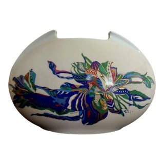 Rosenthal Colorful Artist Painted Pillow Vase by Lino Sabattini For Sale