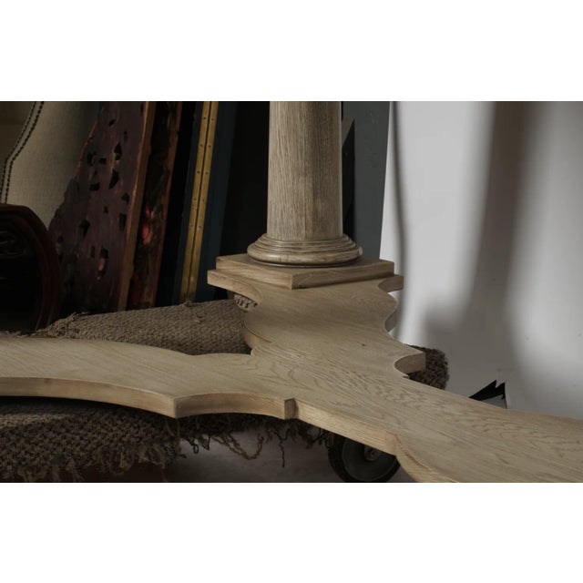 A Nancy Corzine Stone Top Library Table Bleached Oak Finish For Sale - Image 10 of 10