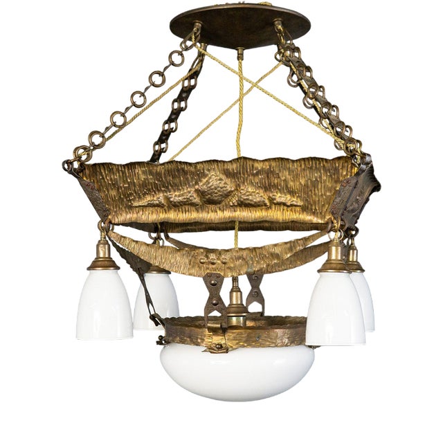 Art Nouveau Ceiling Lamp Chandelier For Sale