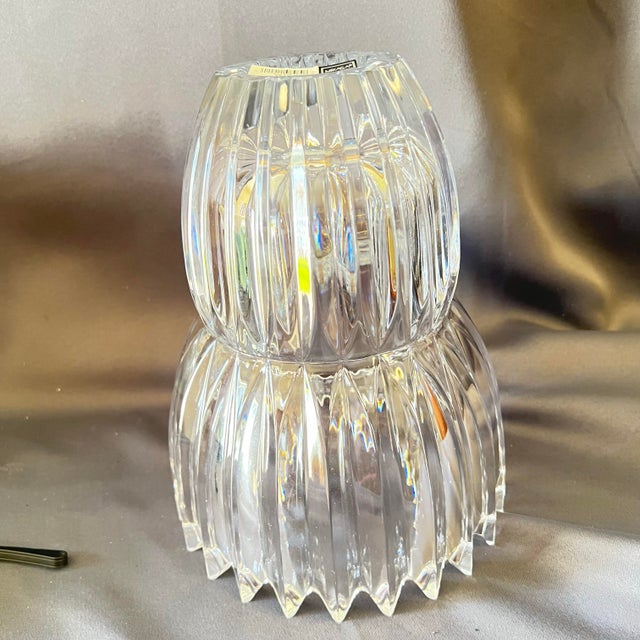Mikasa Ice Palace Crystal Vase Sculptural Scalloped Rim Slovenia For Sale - Image 9 of 11